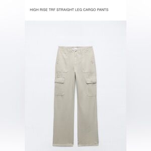 Zara High Rise TRF Straight Leg Cargo Pant